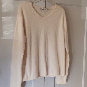 LLBean 100% Cashmere Sweater. Pale yellow color.